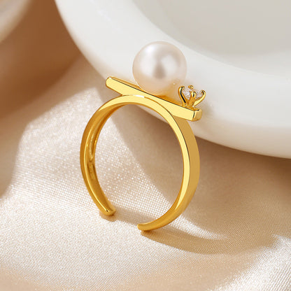 Bague barre en perles d'eau douce RN1017