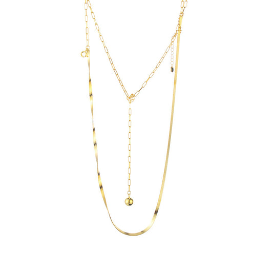 Collier allongé chaîne serpent N1025