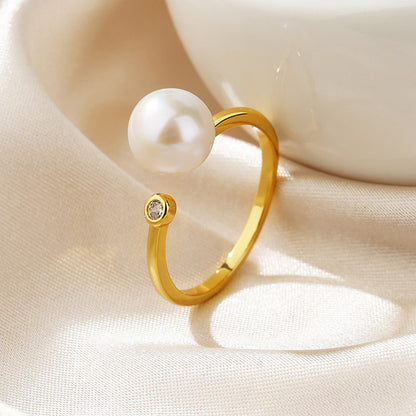 Bague florale en perles d'eau douce RN1006