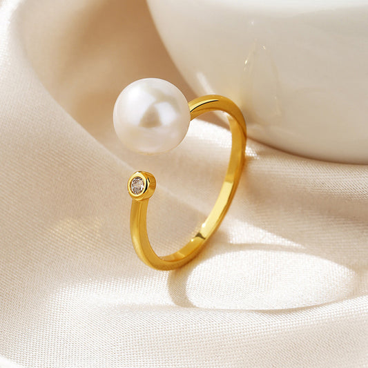 Bague florale en perles d'eau douce RN1006