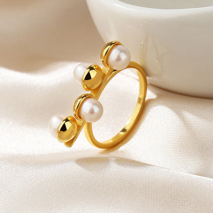 Bague florale en perles d'eau douce RN1013