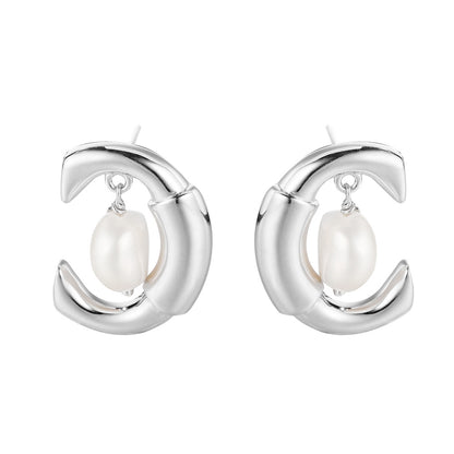 Clous d'oreilles irréguliers en perles C E1209