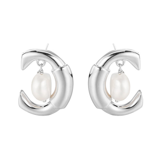 Clous d'oreilles irréguliers en perles C E1209