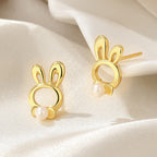 Boucles d'oreilles lapin en perles d'eau douce PE1010