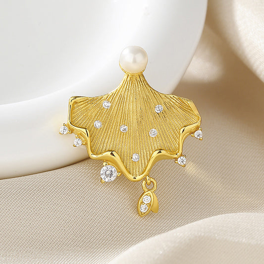 Pendentif Ginkgo en perles d'eau douce uniquement PN1008