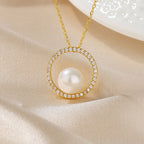 Pendentif cercle de perles d’eau douce uniquement PN1025