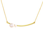 Boules de perles d’eau douce sur collier en fil PN1004