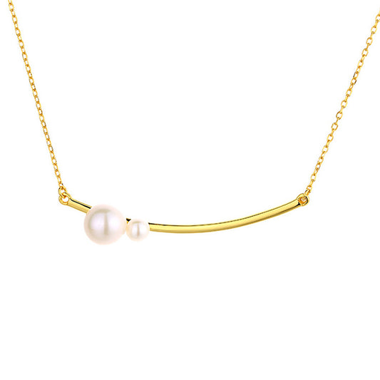 Boules de perles d’eau douce sur collier en fil PN1004