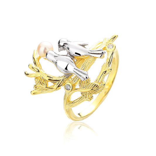 Bague traditionnelle en perles d'eau douce RN1018