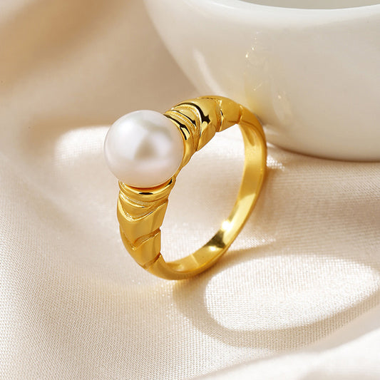 Bague solitaire perle d'eau douce RN1005