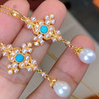 Pendentif Floral Perles d'Eau Douce 5701
