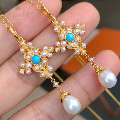 Pendentif Floral Perles d'Eau Douce 5701