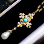 Pendentif Floral Perles d'Eau Douce 5701