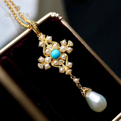 Pendentif Floral Perles d'Eau Douce 5701