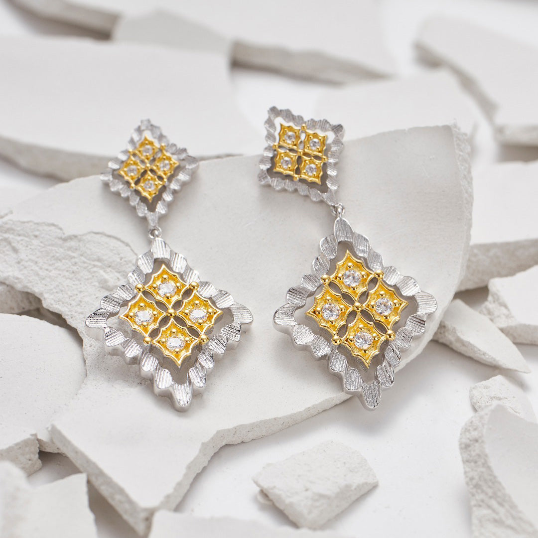 Boucles d'oreilles pendantes ajourées 5856