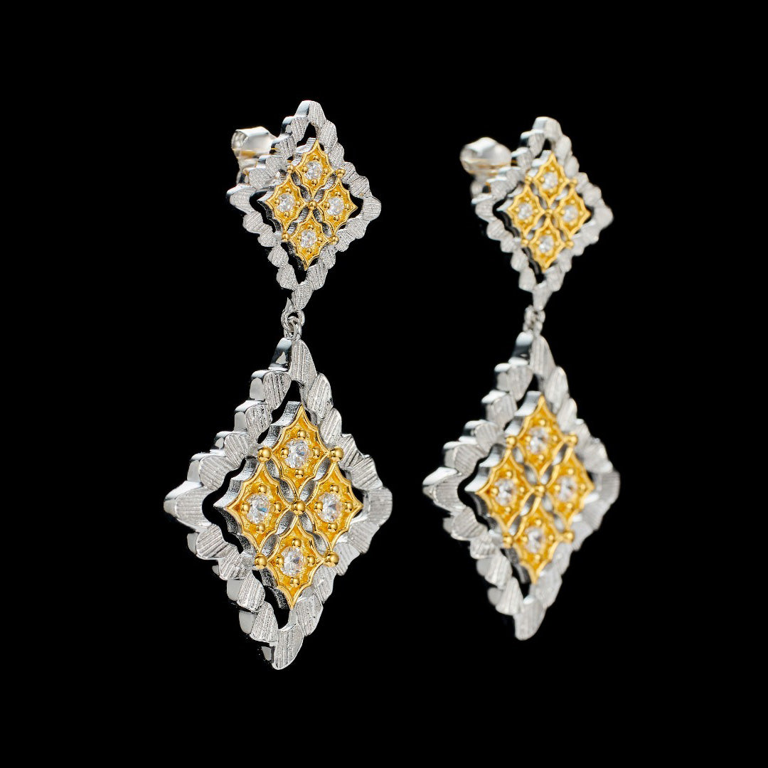 Boucles d'oreilles pendantes ajourées 5856