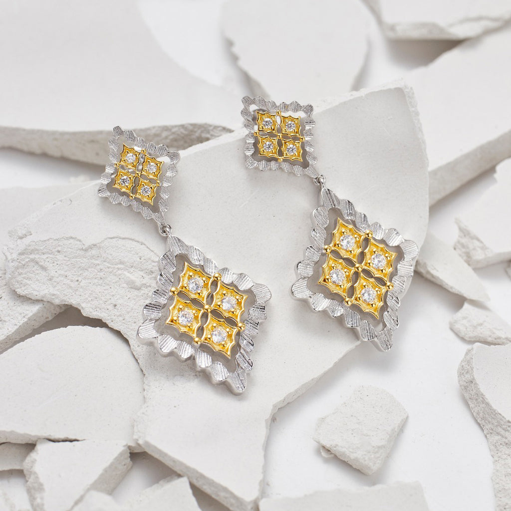 Boucles d'oreilles pendantes ajourées 5856