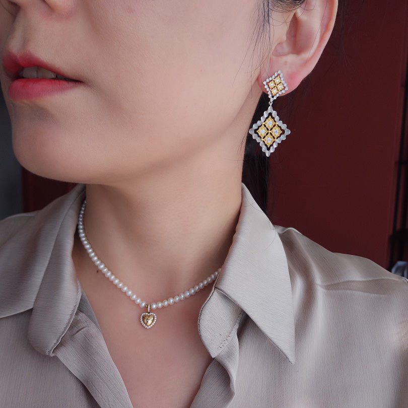 Boucles d'oreilles pendantes ajourées 5856