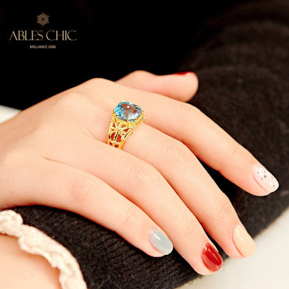 Bague topaze taille Asscher 5910
