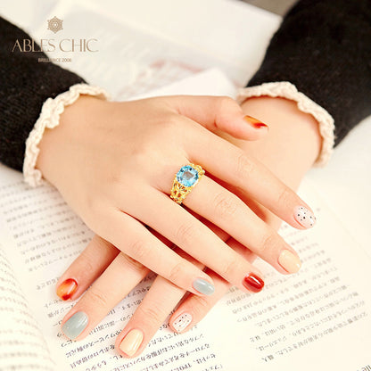 Bague topaze taille Asscher 5910