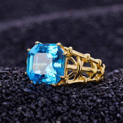 Bague topaze taille Asscher 5910