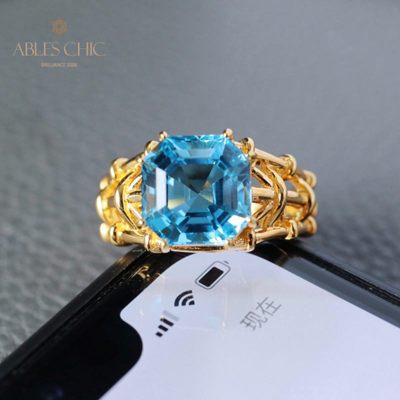 Bague topaze taille Asscher 5910