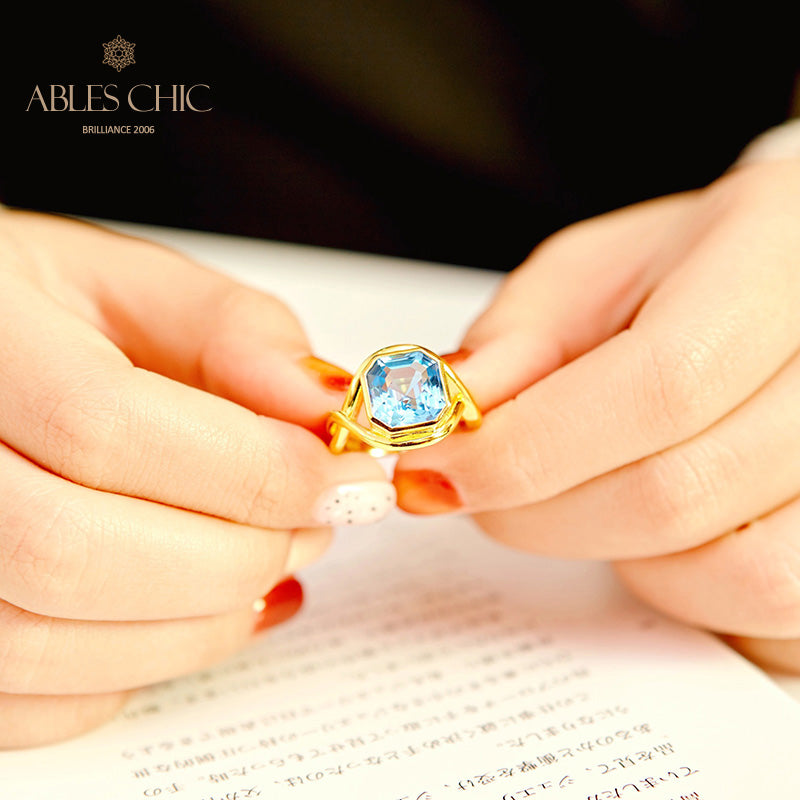 Bague Infini Topaze Bleue 5911