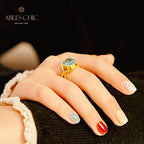 Bague Infini Topaze Bleue 5911