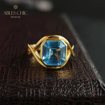Bague Infini Topaze Bleue 5911