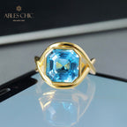 Bague Infini Topaze Bleue 5911