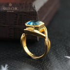 Bague Infini Topaze Bleue 5911