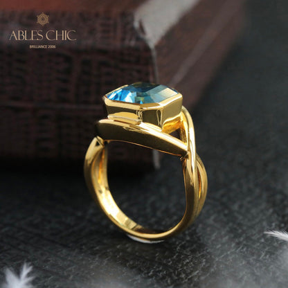 Bague Infini Topaze Bleue 5911