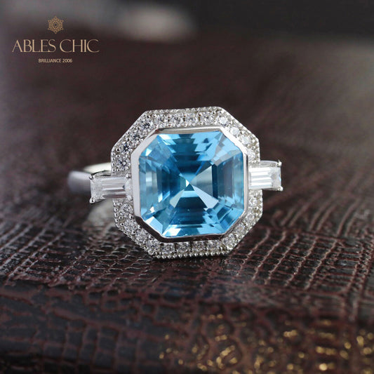 Bague pavée de topazes Asscher 5912