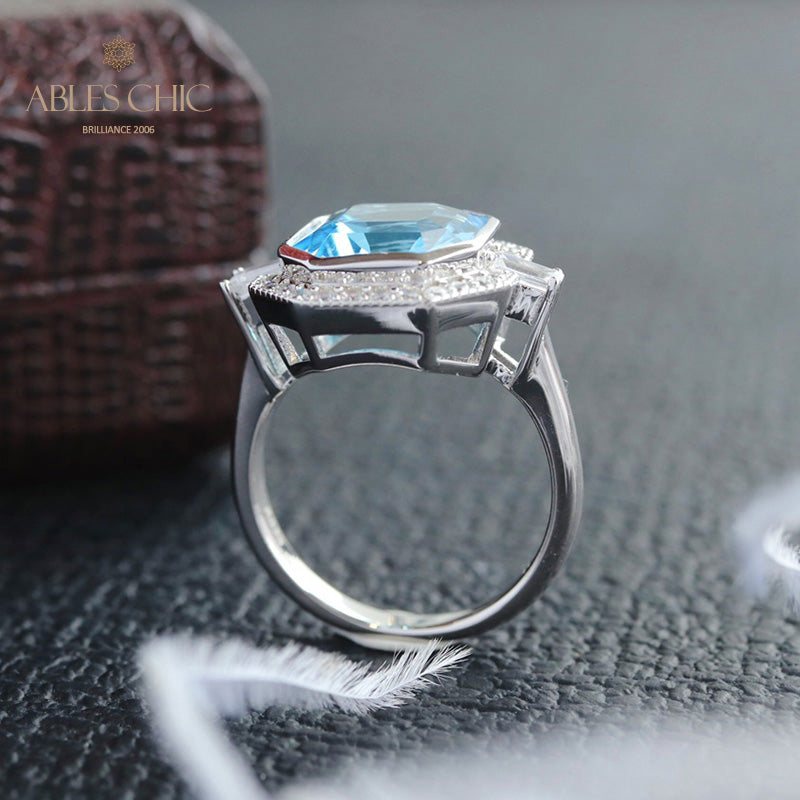 Bague pavée de topazes Asscher 5912