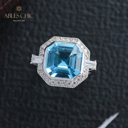 Bague pavée de topazes Asscher 5912