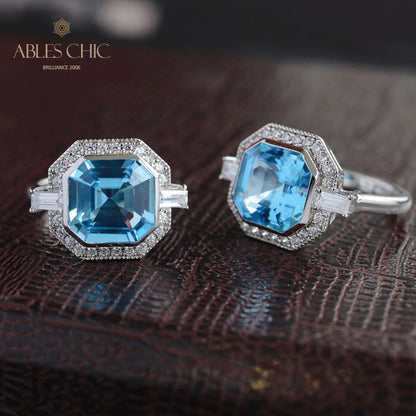 Bague pavée de topazes Asscher 5912