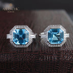Bague pavée de topazes Asscher 5912