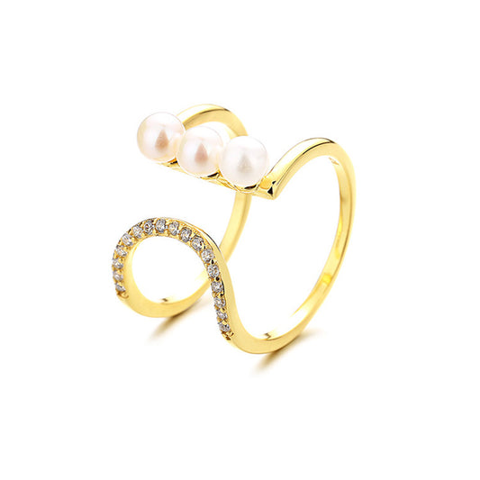 Bague fil de perles d'eau douce RN1011