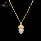 Collier bicolore pomme de pin mat 5962