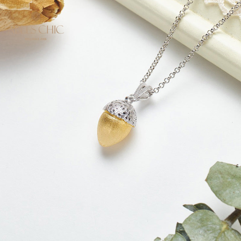 Collier bicolore pomme de pin mat 5962