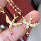 Collier d'hirondelle avec accents de perles 5970