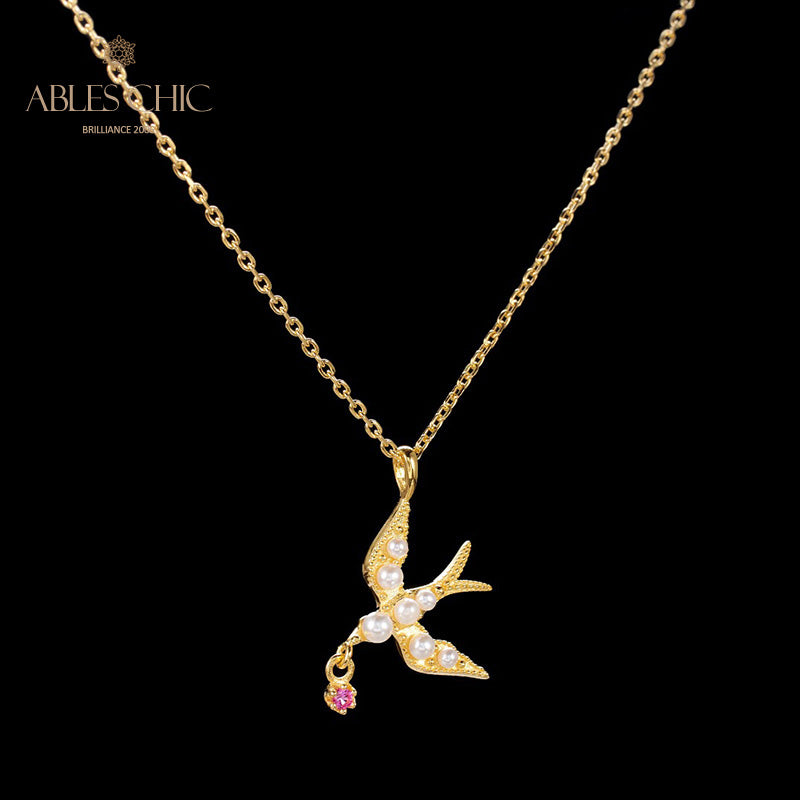 Collier d'hirondelle avec accents de perles 5970