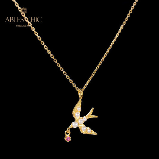 Collier d'hirondelle avec accents de perles 5970