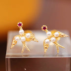 Boucles d'oreilles hirondelle en perles 5973