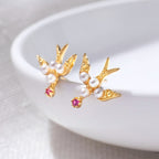 Boucles d'oreilles hirondelle en perles 5973