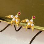 Boucles d'oreilles hirondelle en perles 5973