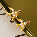 Boucles d'oreilles hirondelle en perles 5973