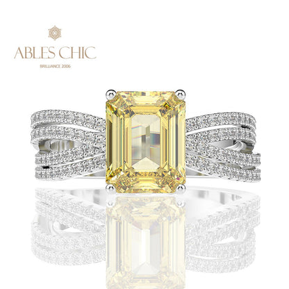Bague en pierre précieuse citrine 5ct R0885
