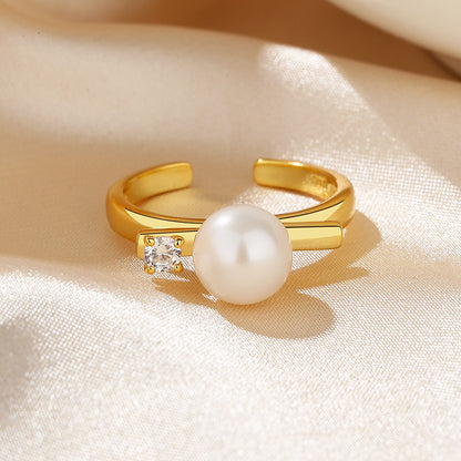 Bague barre en perles d'eau douce RN1017