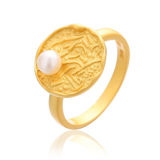 Bague disque perle d'eau douce RN1015